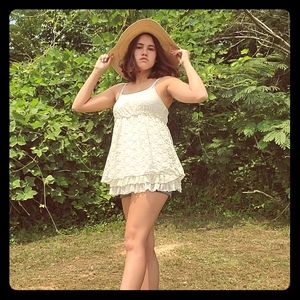 Vintage Creme Laced Top